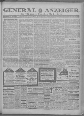 Münchner neueste Nachrichten Donnerstag 7. Juli 1927