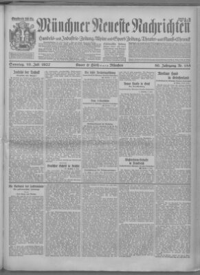 Münchner neueste Nachrichten Sonntag 10. Juli 1927