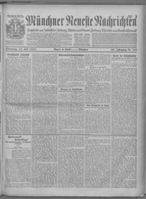 Münchner neueste Nachrichten Dienstag 12. Juli 1927