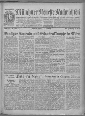 Münchner neueste Nachrichten Samstag 16. Juli 1927