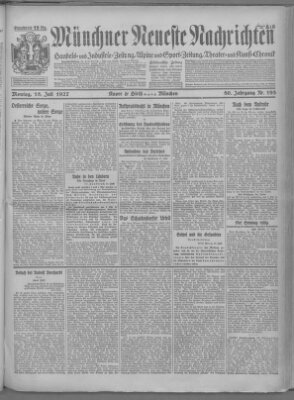 Münchner neueste Nachrichten Montag 18. Juli 1927