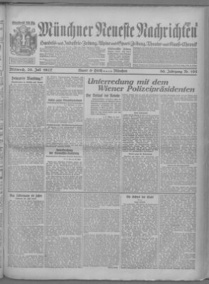 Münchner neueste Nachrichten Mittwoch 20. Juli 1927