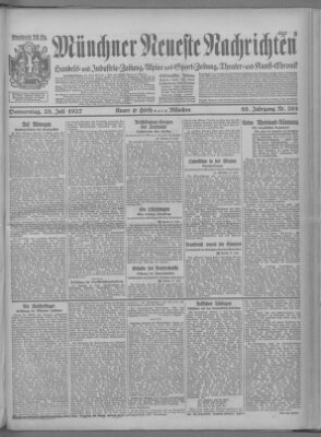 Münchner neueste Nachrichten Donnerstag 28. Juli 1927