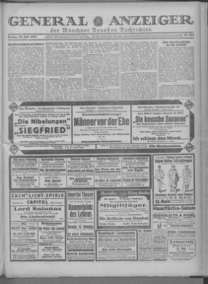 Münchner neueste Nachrichten Freitag 29. Juli 1927