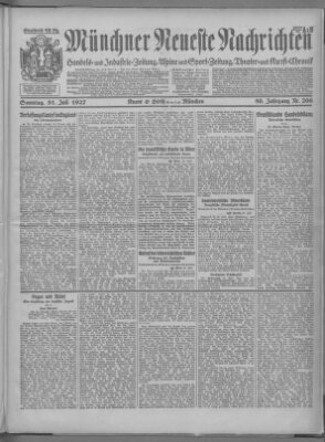 Münchner neueste Nachrichten Sonntag 31. Juli 1927