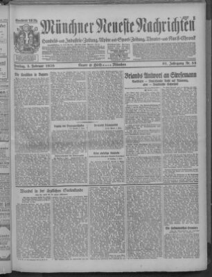 Münchner neueste Nachrichten Freitag 3. Februar 1928