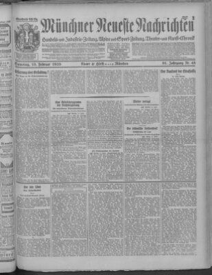 Münchner neueste Nachrichten Saturday 18. February 1928