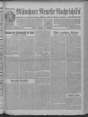 Münchner neueste Nachrichten Dienstag 21. Februar 1928