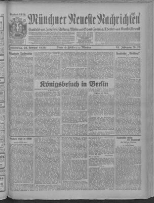 Münchner neueste Nachrichten Donnerstag 23. Februar 1928