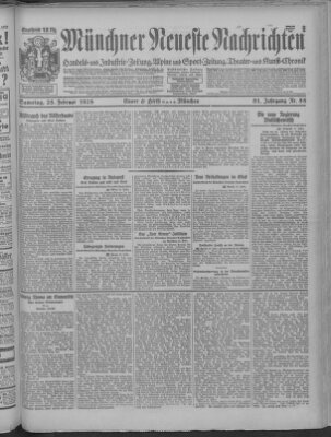 Münchner neueste Nachrichten Samstag 25. Februar 1928