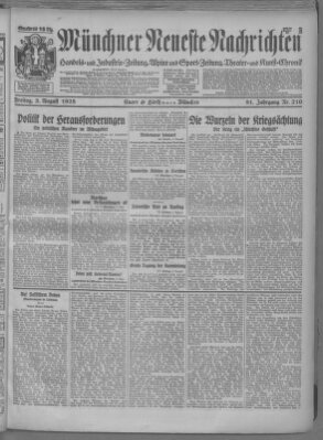 Münchner neueste Nachrichten Freitag 3. August 1928