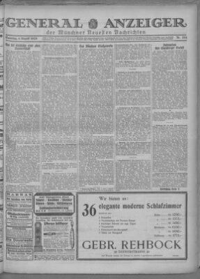 Münchner neueste Nachrichten Samstag 4. August 1928