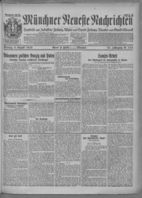 Münchner neueste Nachrichten Montag 6. August 1928