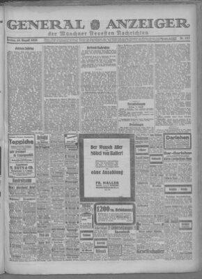 Münchner neueste Nachrichten Freitag 10. August 1928