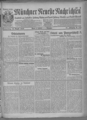 Münchner neueste Nachrichten Donnerstag 16. August 1928