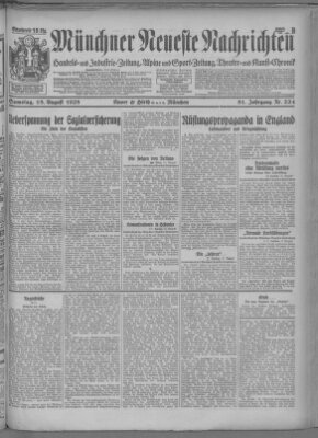 Münchner neueste Nachrichten Samstag 18. August 1928