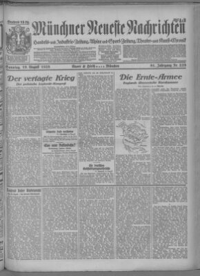 Münchner neueste Nachrichten Sonntag 19. August 1928