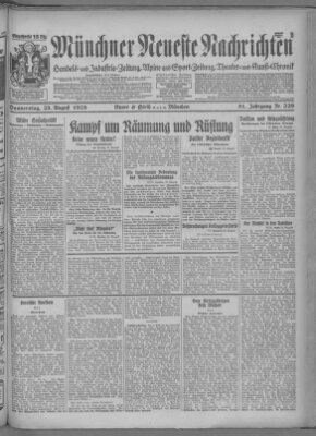 Münchner neueste Nachrichten Donnerstag 23. August 1928