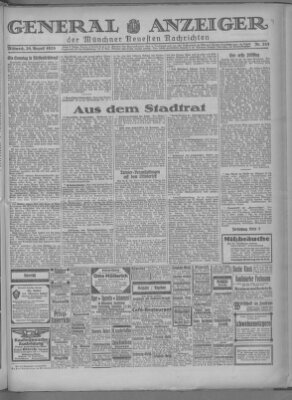 Münchner neueste Nachrichten Mittwoch 29. August 1928