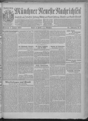 Münchner neueste Nachrichten Mittwoch 4. Januar 1928