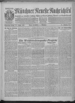 Münchner neueste Nachrichten Donnerstag 5. Januar 1928