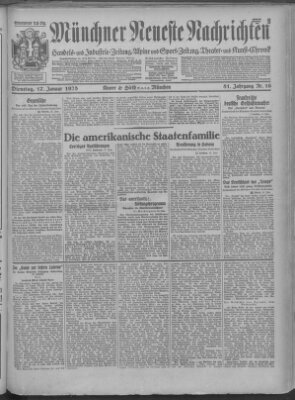 Münchner neueste Nachrichten Dienstag 17. Januar 1928