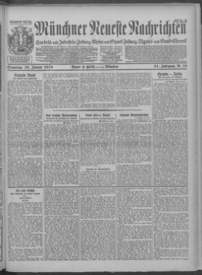 Münchner neueste Nachrichten Sonntag 29. Januar 1928