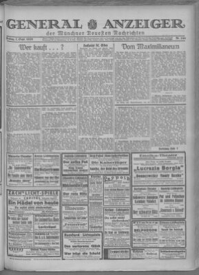 Münchner neueste Nachrichten Freitag 7. September 1928