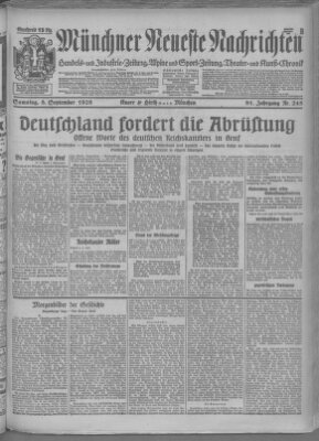 Münchner neueste Nachrichten Samstag 8. September 1928