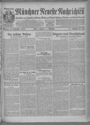 Münchner neueste Nachrichten Montag 10. September 1928