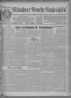 Münchner neueste Nachrichten Donnerstag 13. September 1928