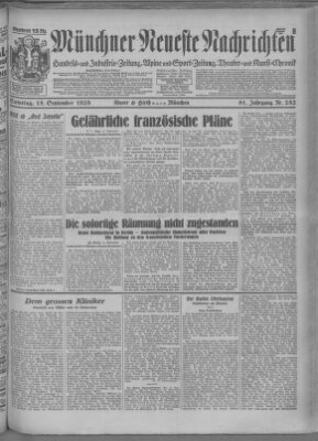 Münchner neueste Nachrichten Samstag 15. September 1928