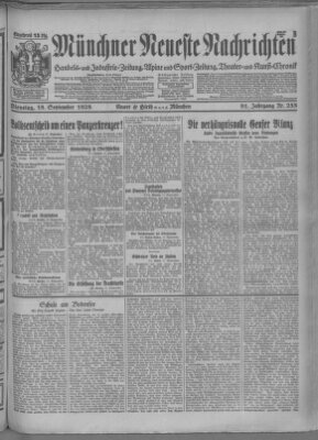 Münchner neueste Nachrichten Dienstag 18. September 1928