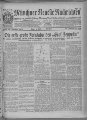 Münchner neueste Nachrichten Freitag 21. September 1928