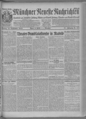 Münchner neueste Nachrichten Montag 24. September 1928