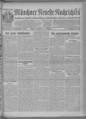 Münchner neueste Nachrichten Donnerstag 27. September 1928