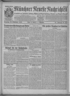 Münchner neueste Nachrichten Sonntag 30. September 1928