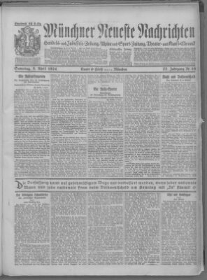 Münchner neueste Nachrichten Samstag 5. April 1924