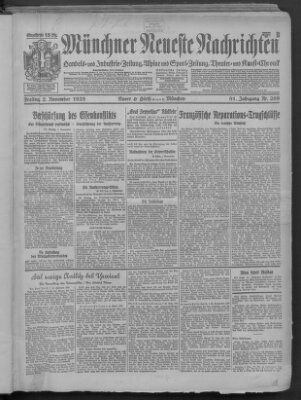 Münchner neueste Nachrichten Freitag 2. November 1928