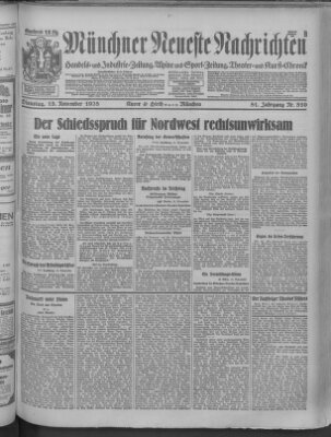 Münchner neueste Nachrichten Dienstag 13. November 1928