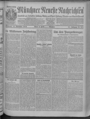 Münchner neueste Nachrichten Mittwoch 14. November 1928