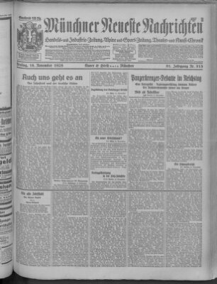 Münchner neueste Nachrichten Freitag 16. November 1928