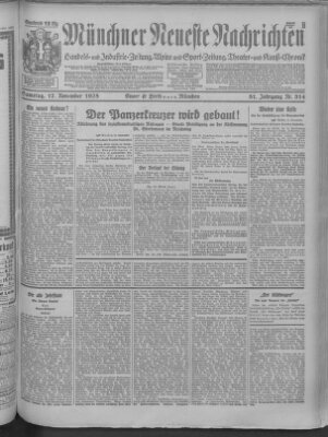 Münchner neueste Nachrichten Samstag 17. November 1928