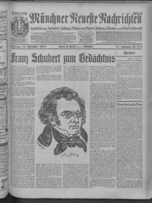 Münchner neueste Nachrichten Sonntag 18. November 1928