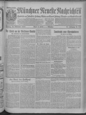 Münchner neueste Nachrichten Montag 19. November 1928