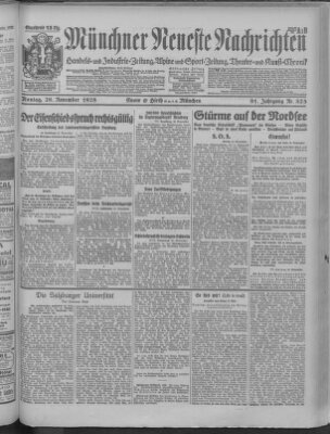 Münchner neueste Nachrichten Montag 26. November 1928