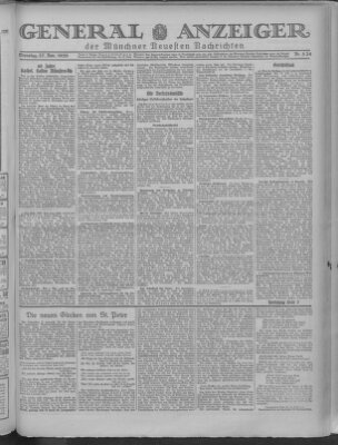 Münchner neueste Nachrichten Dienstag 27. November 1928