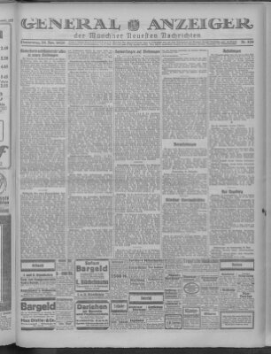 Münchner neueste Nachrichten Donnerstag 29. November 1928