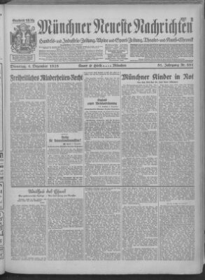 Münchner neueste Nachrichten Dienstag 4. Dezember 1928