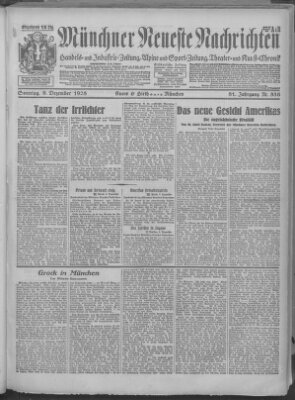 Münchner neueste Nachrichten Sonntag 9. Dezember 1928